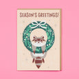 Christmas Wreath Greetings Card Ohh Deer