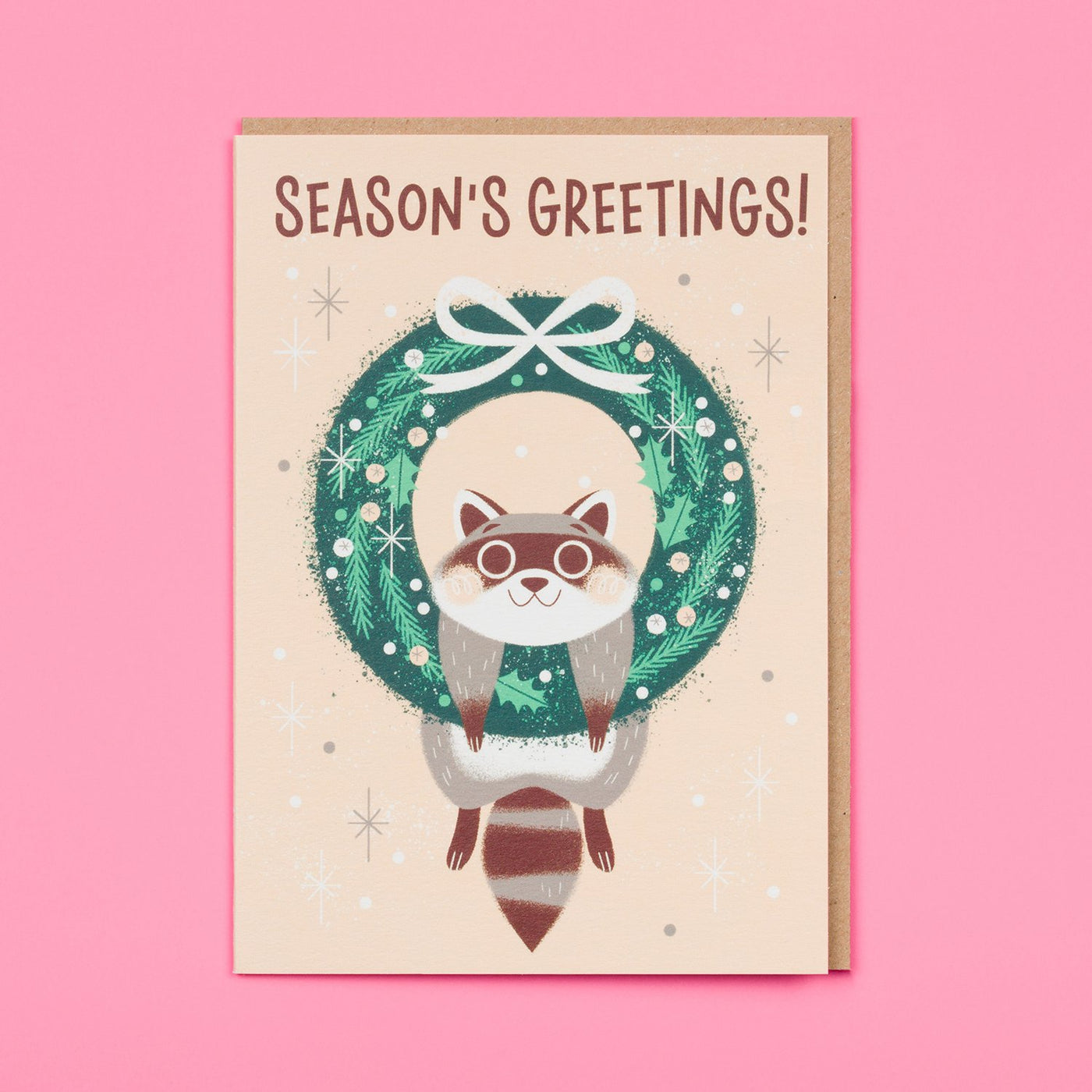 Christmas Wreath Greetings Card Ohh Deer