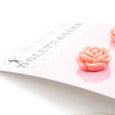 Coral Pink Rose Earrings Dollydagger Vintage Charm