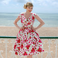 Dollydagger Red Rose Print Bridesmaids Dress