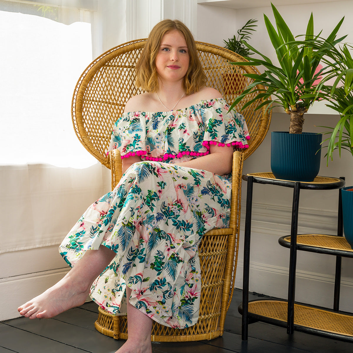 Tropical Print Maxi | Flamingo Maxi Dress | A-line Maxi Dress – Dollydagger
