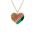 Dollydagger Gold Glitter Heart of Glass Necklace