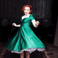 Dollydagger Vivien Emerald Satin Dress