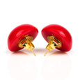 Domed Earrings Red Dollydagger
