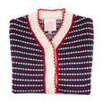 Emmy Design Short Sleeve Cardigan Red Blue