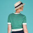 Emmy Design Summertime Blues Green Short Sleeved Cardigan
