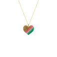 Gold Glitter Heart of Glass Necklace 18 Inch Rollerama Dollydagger