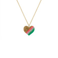 Gold Glitter Heart of Glass Necklace 24 Inch Rollerama Dollydagger