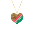 Rollerama Gold Glitter Heart of Glass Necklace