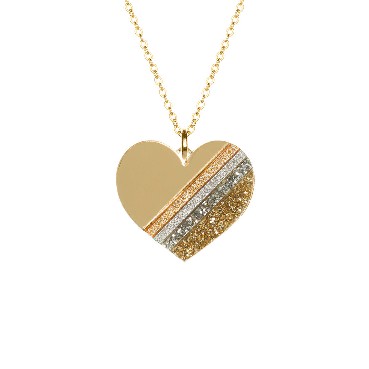 Gold Heart of Glass Necklace Rollerama Dollydagger