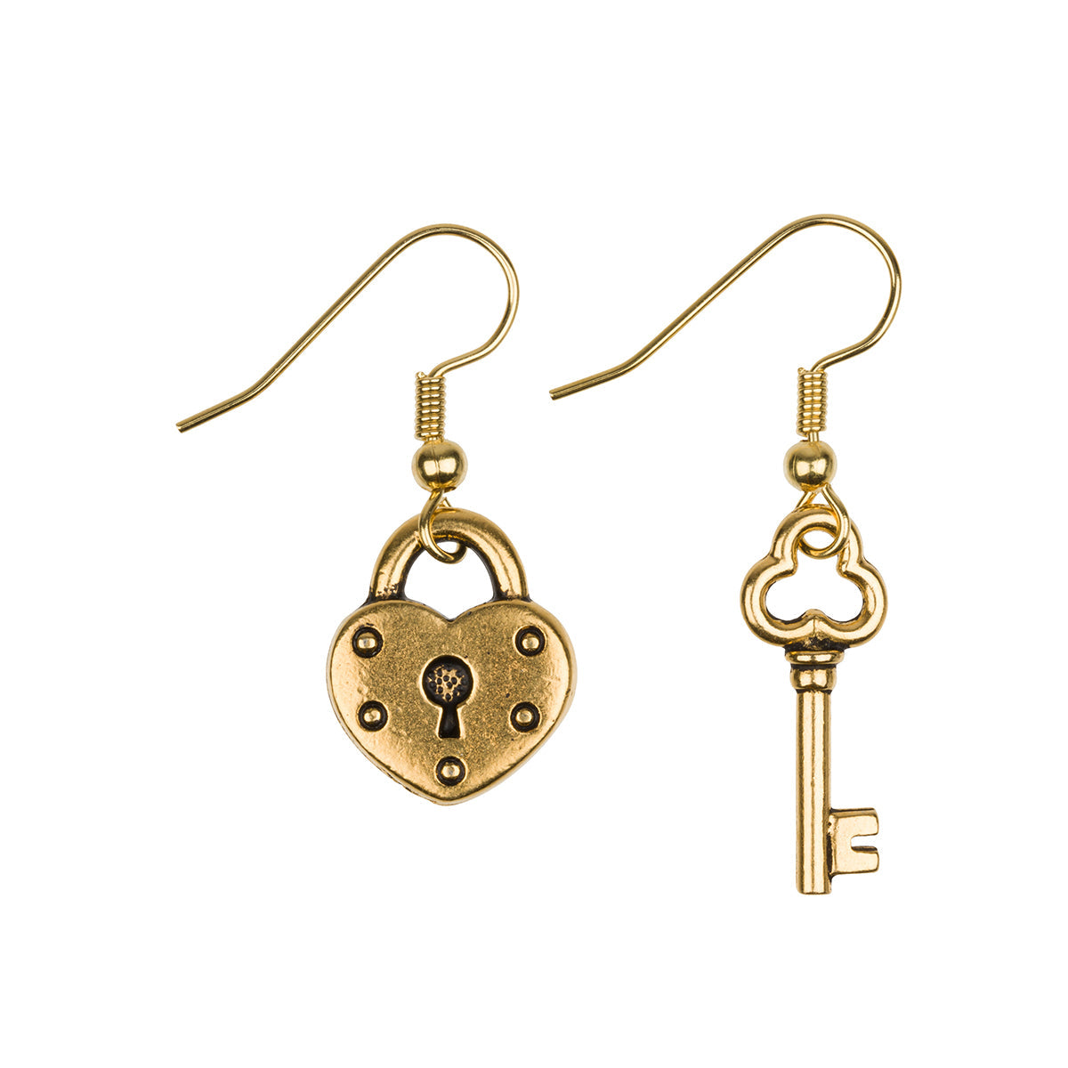 Gold Lock and Key Earrings Dollydagger