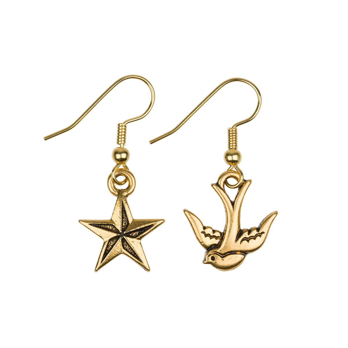 Gold Nautical Charm Earrings Dollydagger