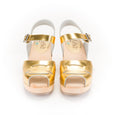 Gold Peep Toe Clogs by Lotta from Stockholm at Dollydagger