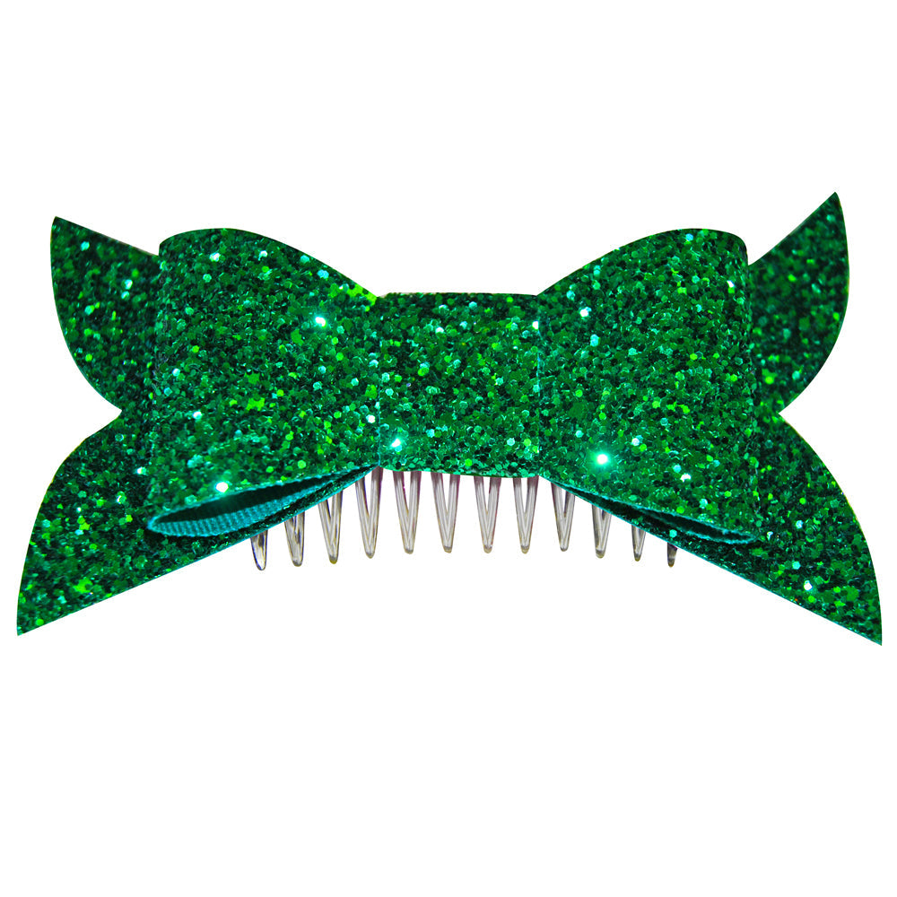 Green Glitter Hair Bow Dollydagger