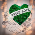 Green Glitter Heart Fascinator