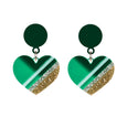 Green Heart of Glass Earrings Dollydagger Rollerama