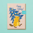 Happy Holidays Beaver Greetings Card Ohh Deer