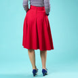 High Waisted Swing Skirt Red Swirly Sweetheart Emmy Design