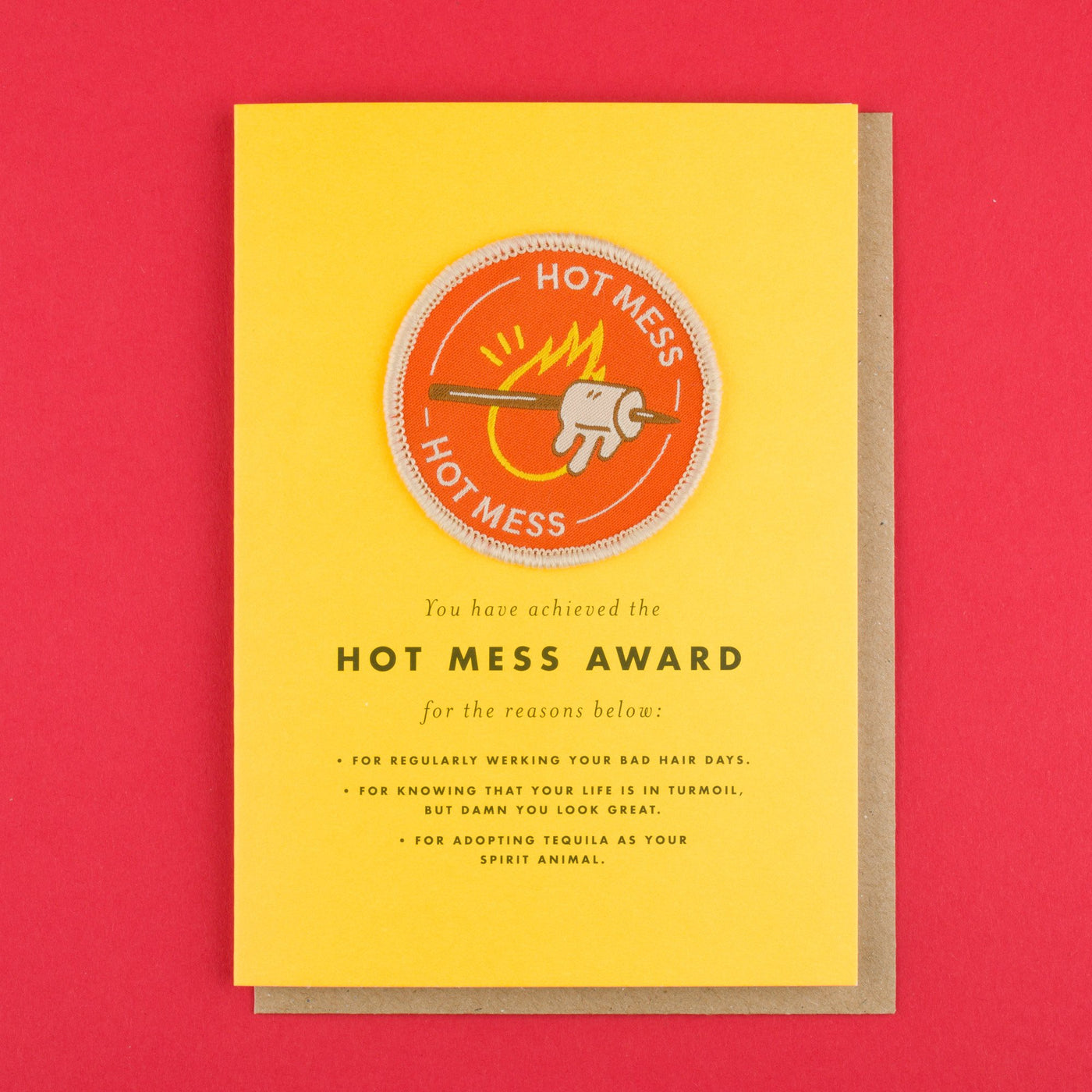 Iron on Patch Card 'Hot Mess' Award by Ohh Deer