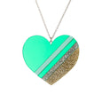 Large Green Heart of Glass Necklace Dollydagger Rollerama