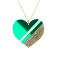 Large Heart Pendant Necklace Green Rollerama Dollydagger