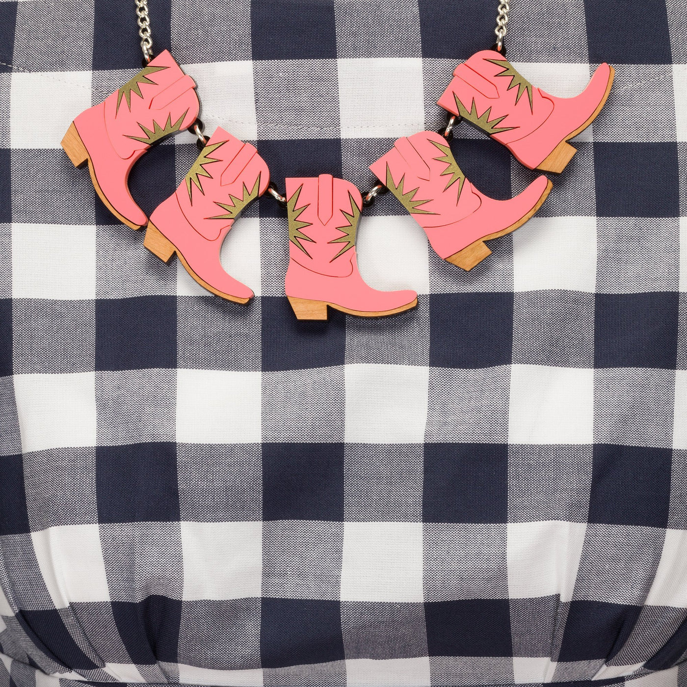 Lou Taylor Pink Cowboy Boots Necklace