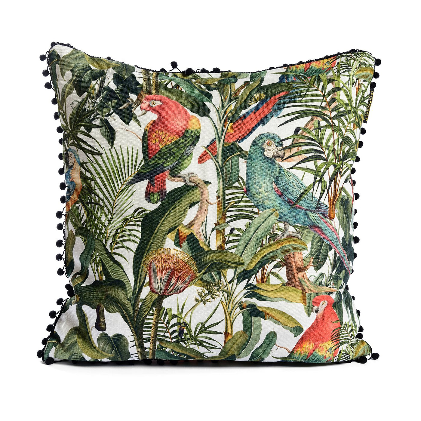 Mind the Gap Square Parrots of Brasil Cushion LC40017