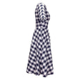 Navy Fit and Flare Gingham Dress