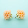 Peach Dahlia Earrings Dollydagger Vintage Charm