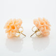 Peach Dahlia Earrings Side Dollydagger