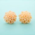 Peach Dahlia Earrings Vintage Charm Dollydagger