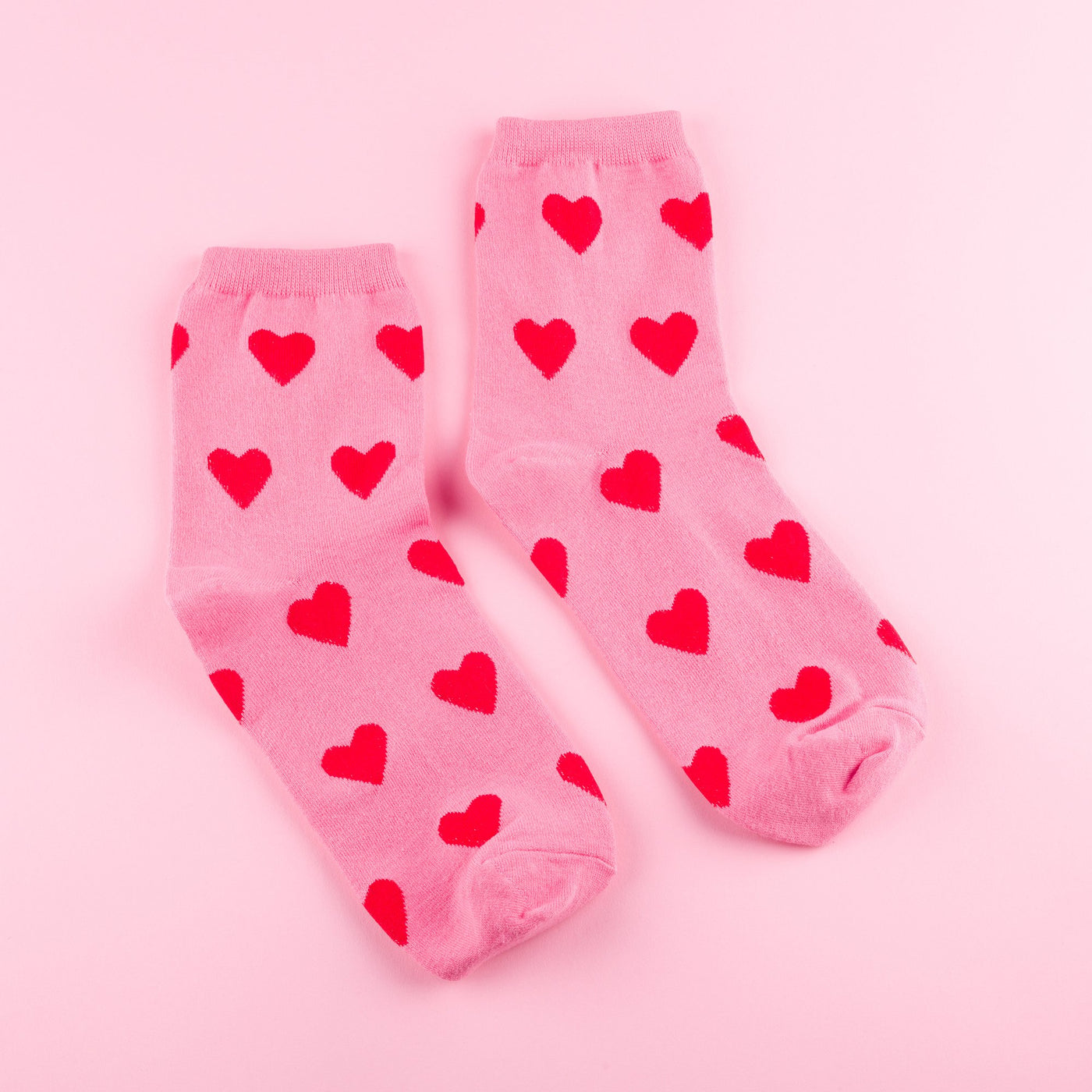 Pink Heart Covered Socks