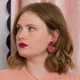 Pink Heart Drop Earrings Dollydagger Rollerama