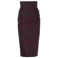 Polka Dot High Waisted Skirt Black and Red Dollydagger Dita