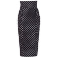 Polka Dot Pencil Skirt Dollydagger Dita Black and White