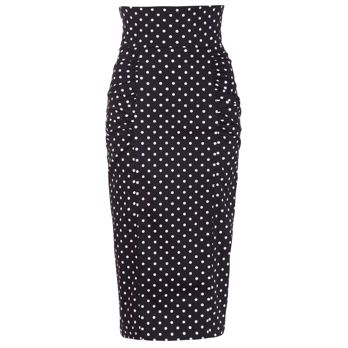 Polka Dot Pencil Skirt Dollydagger Dita Black and White