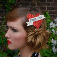 Red Glitter Heart Hair Clip Model Dollydagger