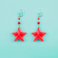 Red Nautical Star Earrings Classic Hardware