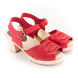 Red Peep Toe Clogs by Lotta from Stockholm at Dollydagger
