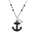 Retro Anchor Necklace Black Classic Hardware