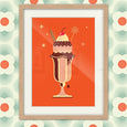 Retro Art Print Telegramme Ice Cream Sundae