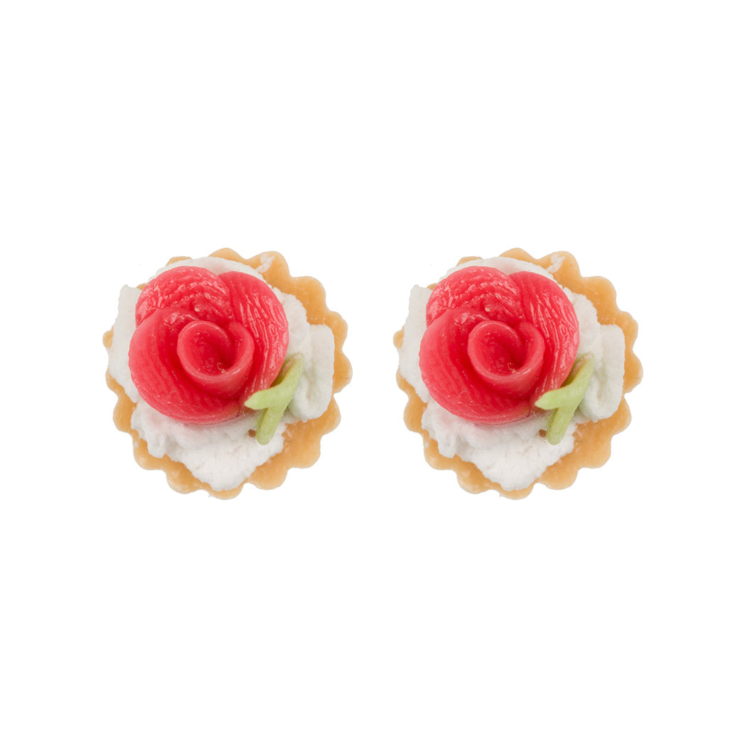 Rose Cupcake Earrings Dollydagger