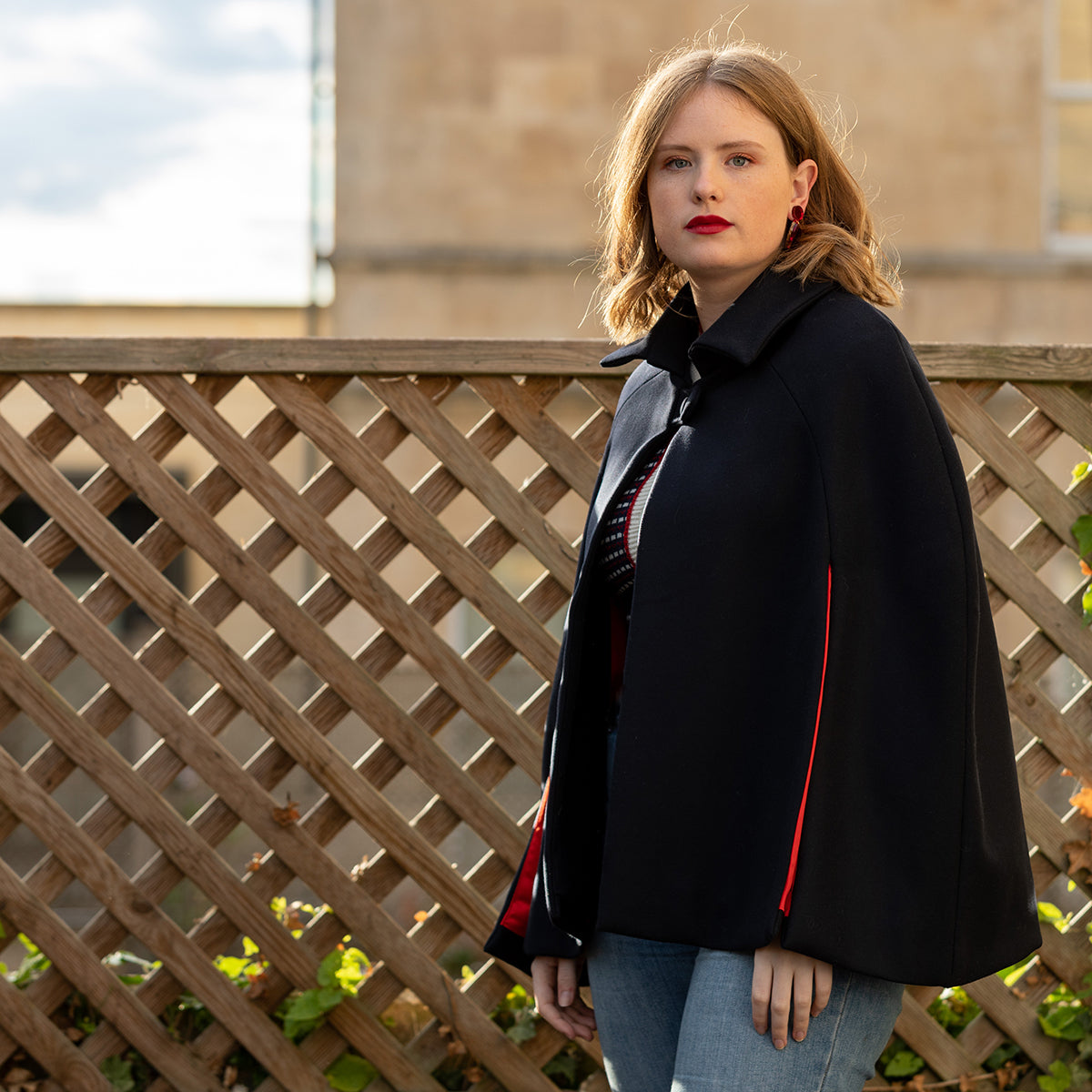 Dollydagger Mary Navy Cashmere Cape